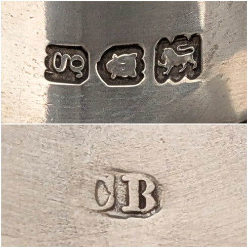 1902 British antique sterling silver sugar tongs 22g Charles Boyton